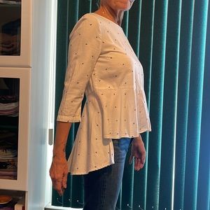 Maeve 100% Cotton Peplum Back Button Top❤️